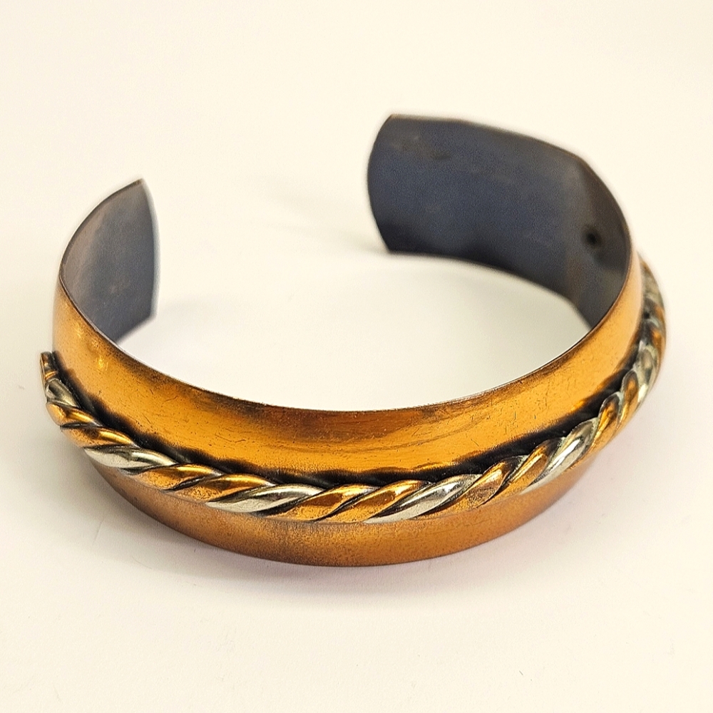 Genuine Copper and Silver Women's Cuff Bracelet